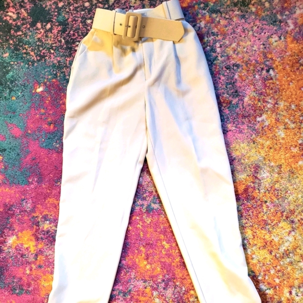 Zara high waist belted trousers